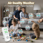 11-in-1 Air Quality Monitor - Portable Indoor Air Quality Detector with Stand, Real-Time Test for AQI, CO2, PM2.5, PM1.0, PM10, TVOC, HCHO, Particles, Temperature & Humidity with Aler (White-White)