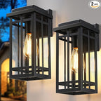 2 Packs 12'' Outdoor Wall Light Fixtures, Black Porch Lights Outdoor Lighting for House, Exterior Lighting Fixtures Wall Lanterns, Waterproof Modern Outside Sconce Lights for Garage Patio (No Sensor)