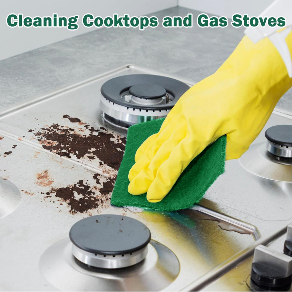 YoleShy 40 Pcs Scouring Pad, Dish Scrubber Scouring Pads,4 x 6 inch Green Reusable Household Scrub Pads for Dishes, Kitchen Scrubbers & Metal Grills