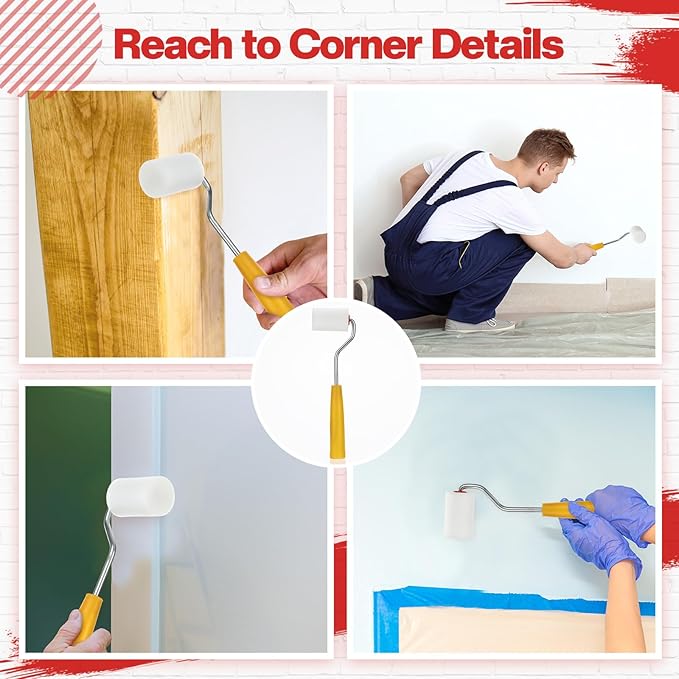 Nuogo 120 Pcs 2 Inch Foam Paint Roller High Density Foam Roller Mini Paint Roller Refills Paint Edger Tool for Walls Brings Smooth Finishes Flat Surfaces