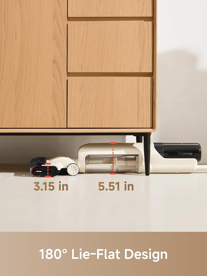 MOVA K30 SE Wet Dry Vacuum Cleaner, 180° Lie-Flat Reach Smart Vacuum Mop, 0 in Dual-Edge Cleaning, one-press self-cleaning, Lightweight, Powerful 18000Pa Suction Floor Cleaner for Hard Floors Pet Hair