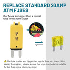 NuIth Manual Reset 20A Mini Fuse Circuit Breakers, E73 Low Profile ATM Circuit Breaker Blade Fuse DC 28V Resettable Standard Blade Fuses for Car Truck RV Marine (2PCS-20A)