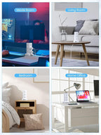 Flat Plug Power Strip Tower Surge Protector, 10FT Flat Extension Cord with Multiple Outlets, 12 AC Outlets, 4 USB Ports (2 USB C) Charging Station for Office Home Dorm Room Travel (White)