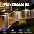 APONUO Solar Post Cap Lights 6 Pack, Waterproof Outdoor LED Deck Lights for 4x4, 5x5, 6x6 Wood Fence & Vinyl Posts, 2 Color Modes (Warm/Cool), All-Night Lighting, Auto On/Off, Patio Garden Yard Decor