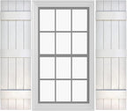 Board & Batten Vinyl Shutters (1 Pair) | 14.5"x75" (4-Board) - Dover White/Paintable | Exterior Window Shutters | Includes Mounting Hardware | Simple Installation | Made in USA