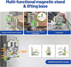 HueparPro Laser Level 360 Self Leveling, 4x360°Green Cross Line Laser Tool with Remote Control & 8000mAh Rechargeable Li-ion Battery, High Accuracy 4D Laser for Construction, Magnetic Bracket -ZK04CG