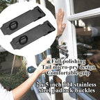 5 Inch Door Locks Hasp Latch 2 Pack,304 Stainless Steel Safety Padlock Clasp Hasp Lock Latch with Combo Lock & Padlock,Heavy Duty Gate Latch Lock with Screws(Black)