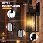 Motion Sensor Dawn to Dusk Outdoor Sensor Light Fixture Anti-Rust Exterior Wall Lighting Waterproof Outdoor Wall Lantern for Porch Patio Front Door Garage
