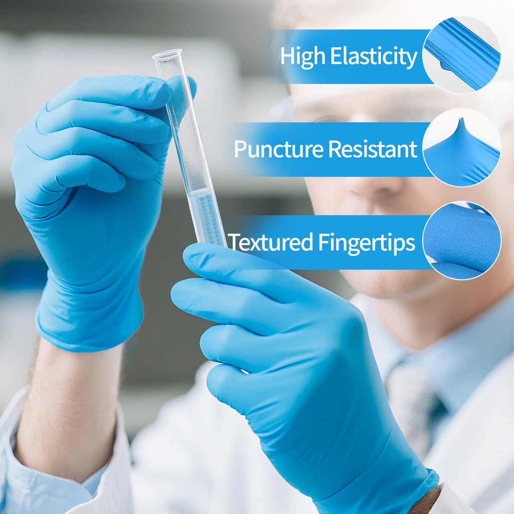 4 Mil Nitrile Gloves Disposable Latex Free, Blue Rubber Gloves Safe for Food Prep, Cooking, Cleaning, Exam, 1000 PCS