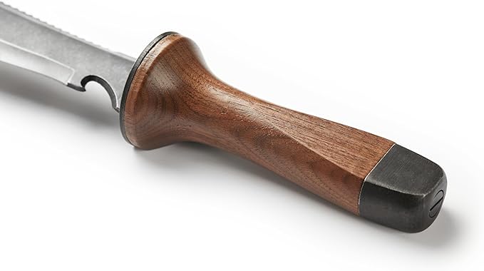 Hori Hori Garden Knife, Traditional Japanese Weeding Tool with ergonomic wooden handle. Large 7'inch blade with case. (Standard blade)