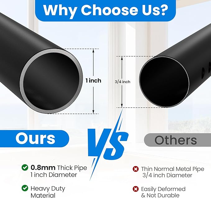 Adjustable（Short）Window Security Bars for Inside Windows, Window Safety Bars for Sliding/Vertical Windows, Window Guards for Home Security, Anti Theft Jammer Bars for（Small）Window -Black 2 Pcs