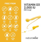 NatureWise Vitamin D3 2000iu (50 mcg) 1-Year Supply for Immune Support, Healthy Muscle Function, and Bone Health - Non-GMO, Gluten Free in Organic Extra Virgin Olive Oil, (Mini Softgel), 360 Count