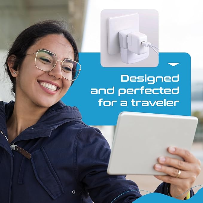 Ceptics Australia Power Plug Adapter, 2 in 1 Type I Plug Adapter, US to Australia , China, New Zealand Power Adapter with Dual USA Inputs, CE, RoHS - 3 Pack