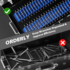 40PCS Modular Wrench Organizer Wrench Holder - Wrench Tool Organizers for Tool Drawer Storage, Wrench Storage Set with Metric & SAE Label, Wrench Rack Tool Gift for Professional Mechanics Men, Blue