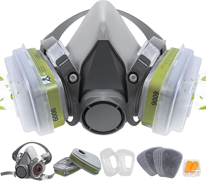 Respirator Mask with Filters - Reusable Respirators for Asbestos, Fume, Painting, Sanding, Resin, Polishing and Dust