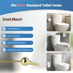 iFealClear Polished Gold Metal Universal Toilet Handle Replacement Kit, Front Mount Toilet Tank Flush Lever Handle with Nut Lock, Toilet Trip Lever Fits Most Toilets, Sold Brass Material