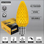 Wintergreen Lighting Box of 25 OptiCore C9 LED Gold Christmas Light Bulbs - Replacement LED Christmas Lights Heavy Duty Premium Outdoor Christmas Lights, E17 Base (Gold Faceted)