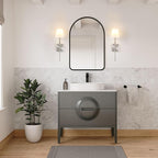 PERMO Single Classic Rustic Industrial Wall Sconce Lighting Fixture with Flared White Textile Lamp Shade and Chrome Tapered Column Stand