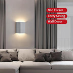 White Gypsum Modern LED Wall Sconces Wall Lighting Set of 2, Indoor Hardwired Walls Mount Light Fixtures Up Down Lamp for Hallway Bedroom Living Room Dining Room【Bulbs Included】