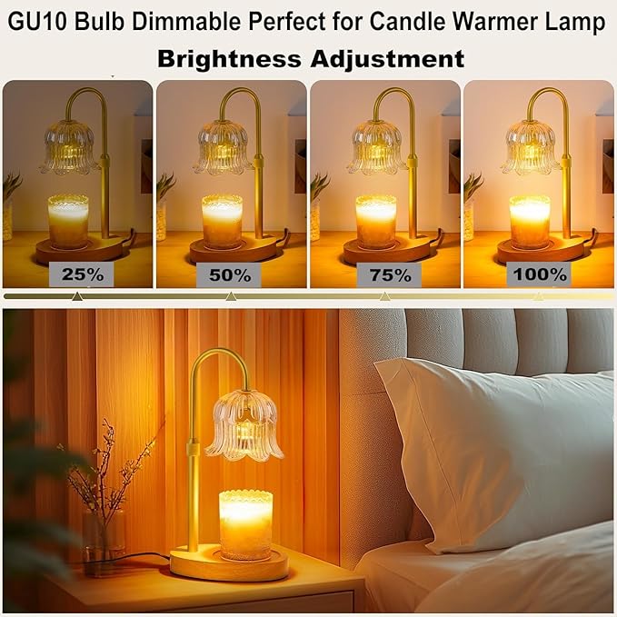 Vinaco GU10 C 120V 25W Bulb Candle Warmer, 6PCS High Output 220LM Halogen GU10 25 Watt Flicker Free, Long Lasting MR16 GU 10 Bulb Dimmable with Warm White 2800K for Candle Warmer Lamp, Track Lighting