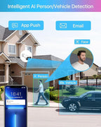 ZOSI 8CH 4K Spotlight PoE Security Camera System,8pcs 8MP/4K Outdoor Indoor IP Cameras,Person/Vehicle Detection,2 Way Audio,Night Vision,8Channel 8MP NVR with 2TB HDD for Home 24/7 Recording