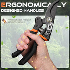Pruning Shears for Gardening, 8.5" Professional Bypass Garden Scissors & Hedge Clippers for Branch, Plant Trimming, Heavy Duty Hand Pruner【Titanium Blade】【Arthritis Friendly】【Ergonomic Handle】