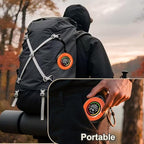 Portable Carbon Monoxide Detector for Travel：4-in-1 CO2 Monitor for Home - 1000mAh Battery Mini CO Carbon Dioxide Alarm with Temperature(°F) & Humidity for RV Hotel Camping- Orange