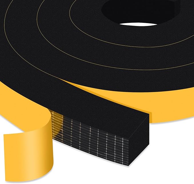 Closed Cell Window Insulation Weather Stripping, Insulation Tape for Door, Soundproof Door Weather Stripping, Adhesive Foam Gasket Tape, Anti-Bug, Weatherproof (1 in x 1 in x 13Ft)