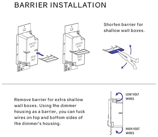 HitLights Dimmable Driver and Dimmer Switch Single Integrated Unit, EZDim 120V AC – 12 V DC 40Watt Wall Dimmer Switch Compatible with Most Solid Color 12V DC Tape Lights and Fixtures, UL Listed