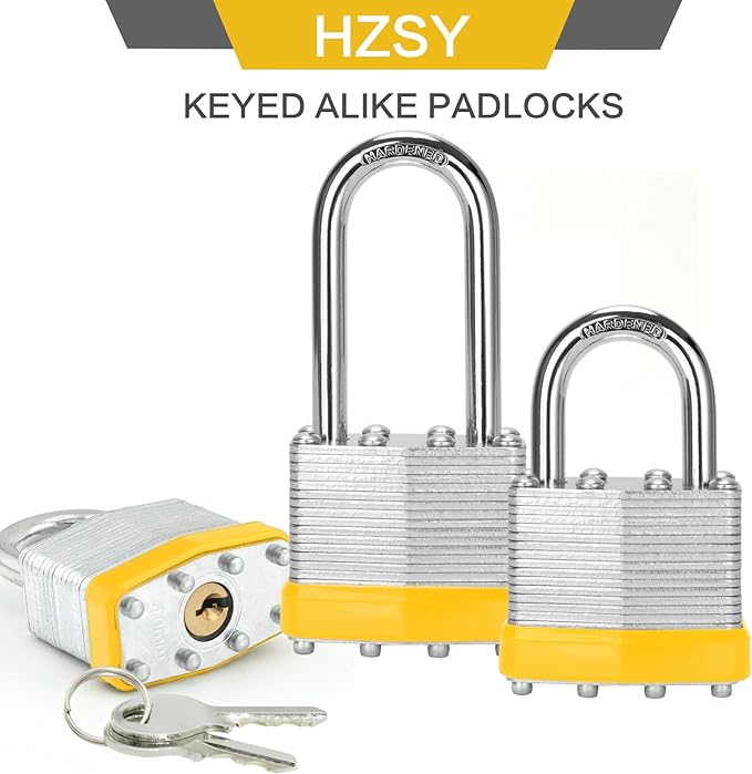 Padlocks Keyed Alike, Pack of 60, Laminated Steel Keyed Lock (1-9/16", 40mm), Padlocks with Same Key, Normal Shackle, for Toolbox, Locker & StorageUnit or More