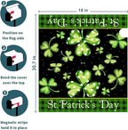 Kawani St Patrick's Day Magnetic Mailbox Covers Green Shamrock Lucky Clovers Mailbox Covers Magnetic Standard Size 21x18 Inch St Patricks Day Post Letter Box Cover for Garden Yard Decor