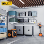 4Pack 1.64x4ft Adjustable Metal Garage Wall Shelving Heavy Duty Garage Storage Shelf Wall Mounted White