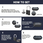 SEPOX 10PCS Large Combination Padlock, Long Shackle Outdoor Combo Lock 2.2" 55mm Heavy Duty Weatherproof, Ressetable 4Digital, Security Aluminum Body,Uncuttable Shackle, for Home, School, Gate, Garden