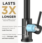 FORIOUS Kitchen Faucets with Sprayer, Stainless Steel Bar Sink Faucet Single Handle with Deck Plate, Commercial Pull Out Faucet for Kitchen Sink, Marine Boat Deck, Laundry Bar RV Camper