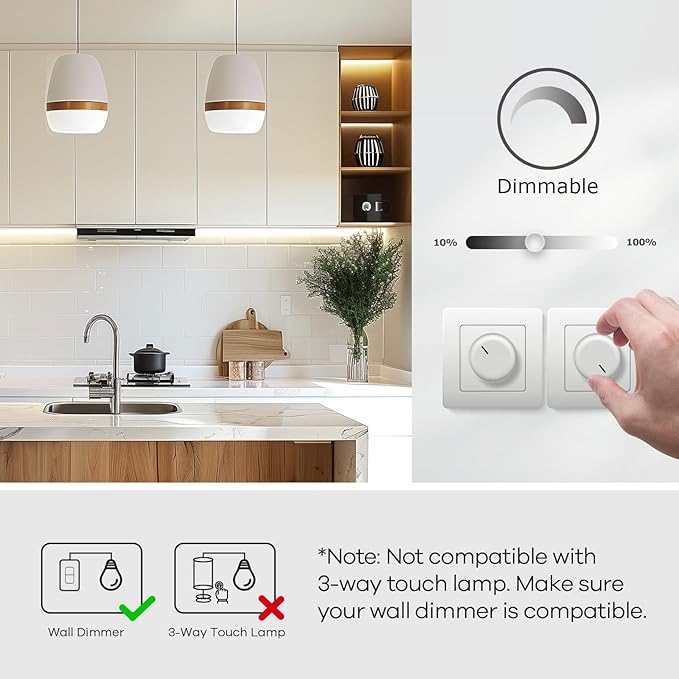 Linkind A19 LED Light Bulbs Dimmable, 60W Equivalent Light Bulbs, 9W, 5000K Daylight, 840 Lumens LED Bulbs, E26 Standard Base, 120V, Lighting for Bedroom Living Room Home Office, 6 Packs