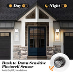 16-inch White Dusk to Dawn Outdoor Wall Light Fixtures, Exterior Waterproof Wall Lanterns, Large Porch Sconces Lighting, Modern Outside Lights for House Patio Front Door Entryway, 2-Packs