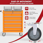 5 Drawers Rolling Tool Chest with Wheels, Portable Rolling Tool Boxes with Wheels, Tool Box Storage Cabinet with Locking System for Garage (Orange, 5 Drawers)