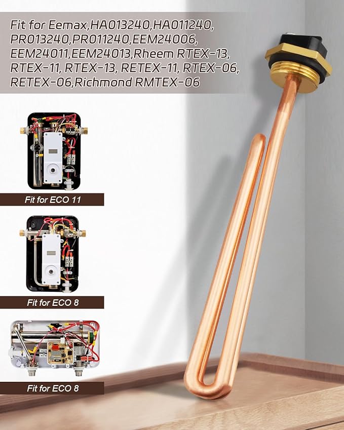 HE 55220 Water Heater Element, Fit for Eco Smart ECO POU 6 ECO 8 ECO 11 Tankless Electric Water Heater, Water Heating Element 5.5KW 220V or 6KW 240V, Screw-in 2Packs