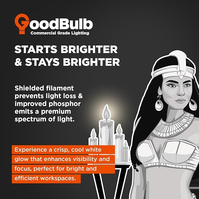 GoodBulb F54T5/830/ECO 54W 46 Inch T5 Fluorescent Light Bulb, 3000K Warm White Medium Bi-Pin Base, 4950 Lumens 85 CRI 36000 Life Hours, Instant/Programmed Start (40 Pack)