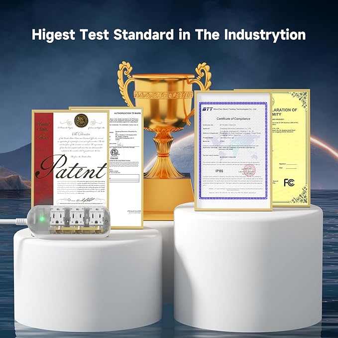 3 Outlets 6ft Extension Cord, Surge Protector Power Strip, 1875W Outdoor Power Strip Weatherproof, Mountable Small Power Strip for Office, Outdoor, Travel.