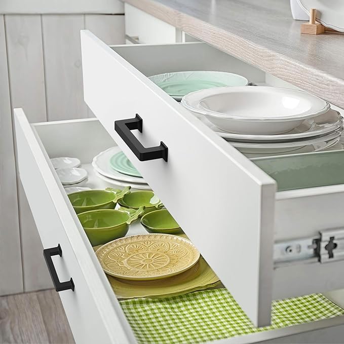 FILTA 3 Inch(76mm) Hole Centers Matte Black Cabinet Pulls(Set of 10),Black Cabinet Pulls Zinc Alloy Kitchen Cabinet Handles Cabinet Hardware for Cabinets Cupboard Drawer