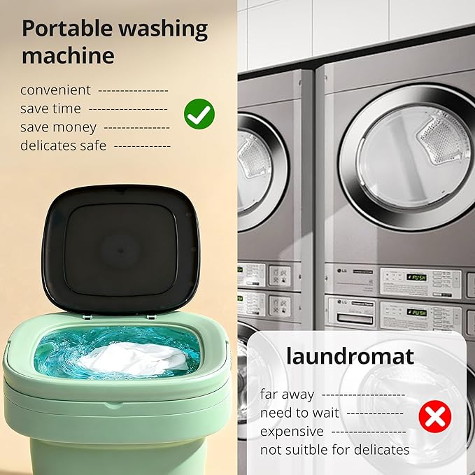 Portable Washing Machine, Mini Washer, 16L Upgraded with Spin Basket Laundry Machine, Foldable Design Ideal for Apartment, Home and Hotel, portable washer 3 Cleaning Modes Suitable for Small Clothes
