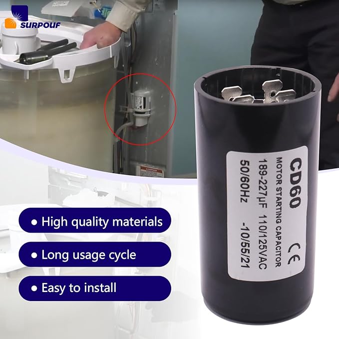 8572717 Washer Start Capacitor Fits For Whirlpool W10244889 2859 357021 3949169 482156 661606