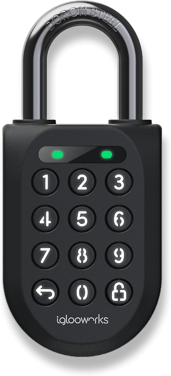igloohome New Rugged Outdoor Smart Padlock 2E (SP2E) – Manage Access Remotely with Mobile App (iOS/Android) & Dashboard – No WiFi Needed, CEN-3, IK-09 Certified, IP68 Waterproof & 2-yr Warranty