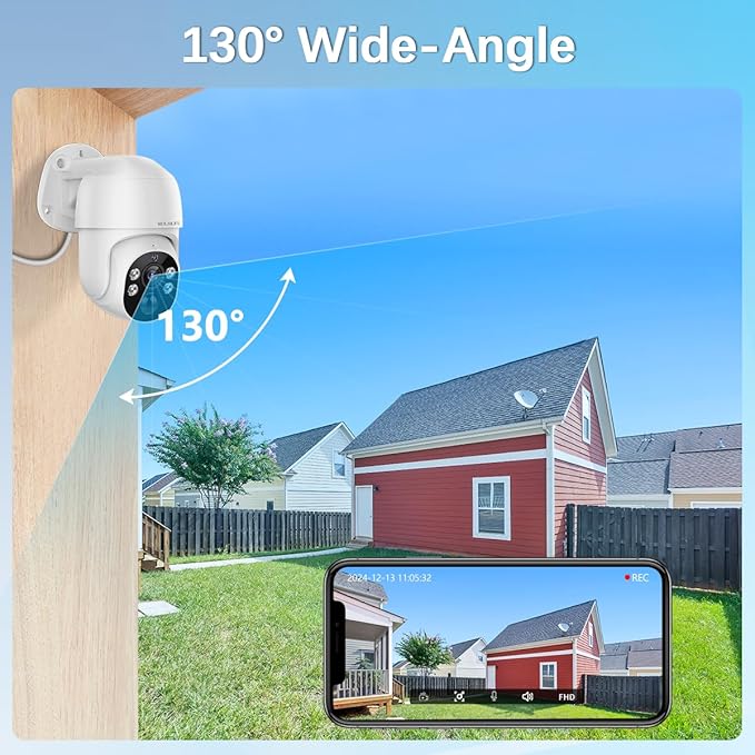 【PTZ Digital Zoom & 60-Day Storage】 Wired Security Camera System, Home NVR Video Surveillance Systems, Outdoor POE Security Cameras System
