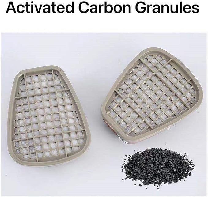 6001 Filter Cartridges Replacement for Gas Respirator,Dust-Proof, Organic Vapor, 16pcs Filter Cartridges + 16pcs Filter Covers + 64pcs Filter Cottons, Apply to 6100/6200/7501/7502/6502/6800