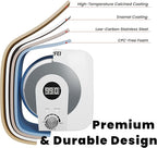 2.5 Gallons 110V 1500W Under Sink Instant Water Heater Mini Hot Water Heater Digital Display RV Hot Water Tank
