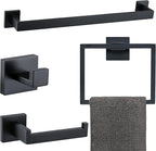 Matte Black Bathroom Accessories Bath Accessories Set Towel Racks for Bathroom Towel Holder Black Bathroom Hardware Set Black Bathroom Towel bar Sets Stainless Steel Bath Accessories kit 23.6 Inch