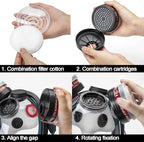 RANKSING Reusable Respirator Full Gas Mask Full 6800 with Filters for Dust, Asbestos, Chemicals while Painting, Spraying