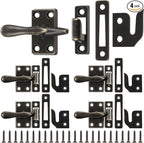 Hicarer 4 Pack Casement Window Lock 1-7/8 Inch Zinc Alloy Window Sash Lock Latch Replacement for Home Casement Windows (Bronze)